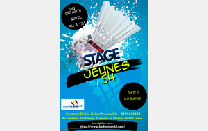 stage jeunes 54 du 07 au 11 avril 2025 au complexe de l'Europe (tarifs 80€)